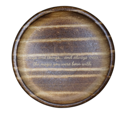 Wood Engraved Ring Tray